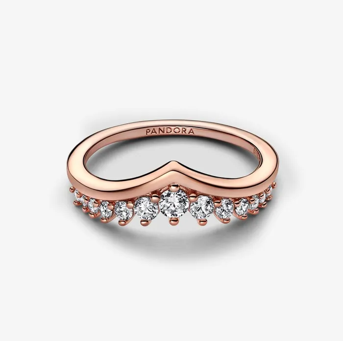 Stackable Rings Women Pandora Online Timeless Wish Floating Pav Ring Rose Gold Plated