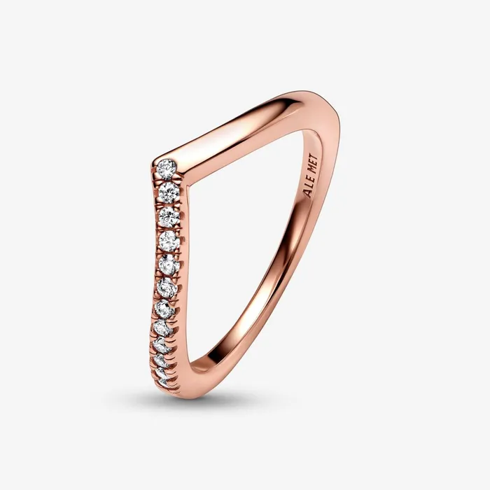 Stackable Rings Women Pandora Online Timeless Wish Half Sparkling Ring Rose Gold Plated