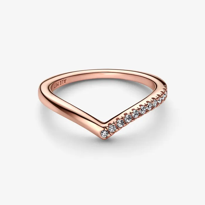 Stackable Rings Women Pandora Online Timeless Wish Half Sparkling Ring Rose Gold Plated