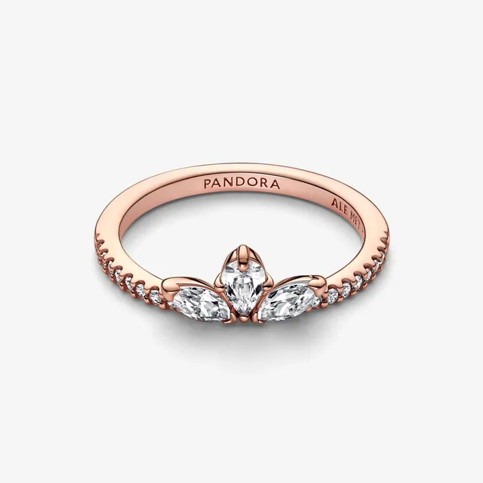 Stackable Rings Women Pandora Sparkling Herbarium Cluster Ring Rose Gold Plated