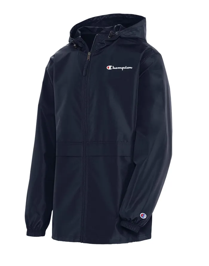 Stadium FullZip Jacket Script Logo Navy Men Champion Jackets