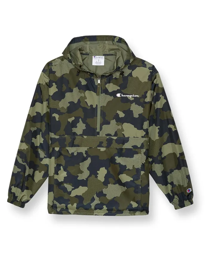 Stadium Packable Jacket Printed Mesh Camo Cargo Olive Men Champion Jackets
