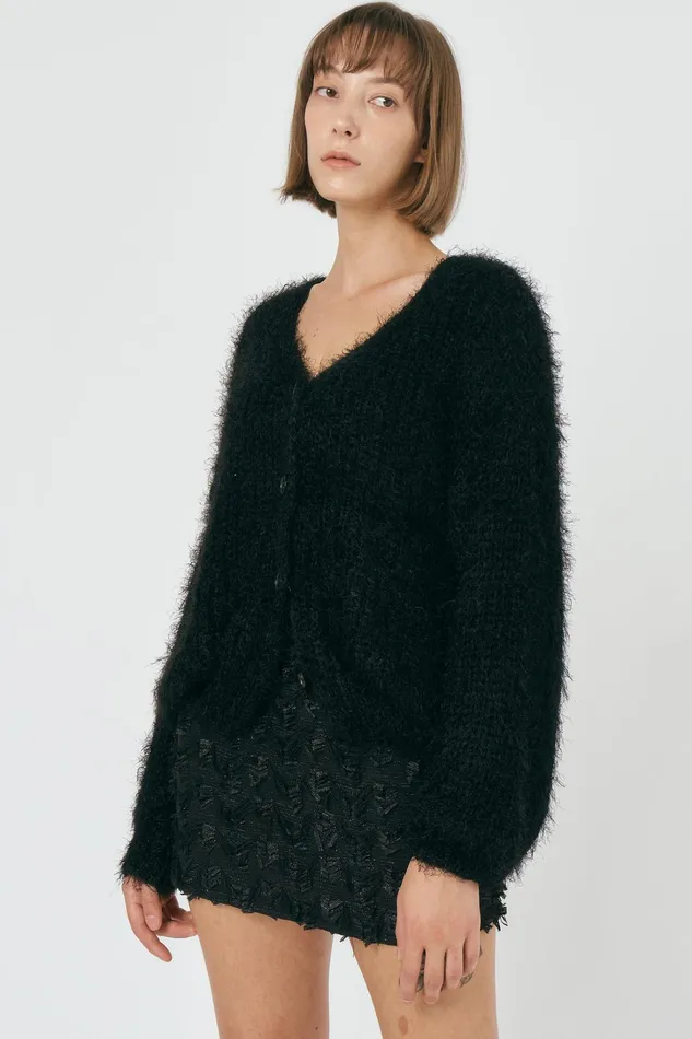 Storets Adalee Fuzzy Carid Jacket Women Sweaters and Knitwears