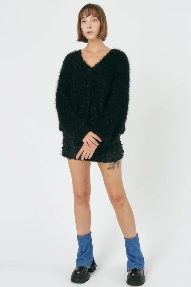 Storets Adalee Fuzzy Carid Jacket Women Sweaters and Knitwears