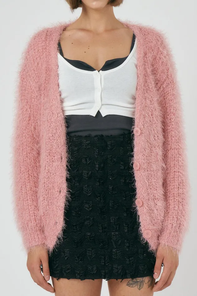 Storets Adalee Fuzzy Carid Jacket Women Sweaters and Knitwears