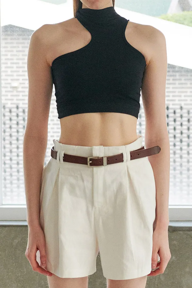 Storets Aerynn Asymmetric Cutout Top Women Crop Tops