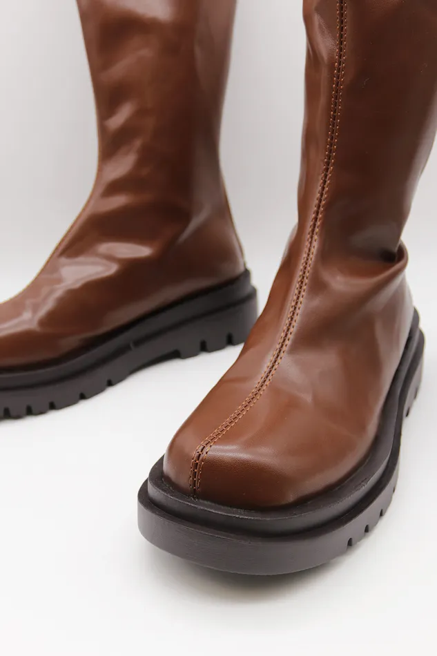 Storets Andrea Faux Fur Trim High Boots Women Shoes