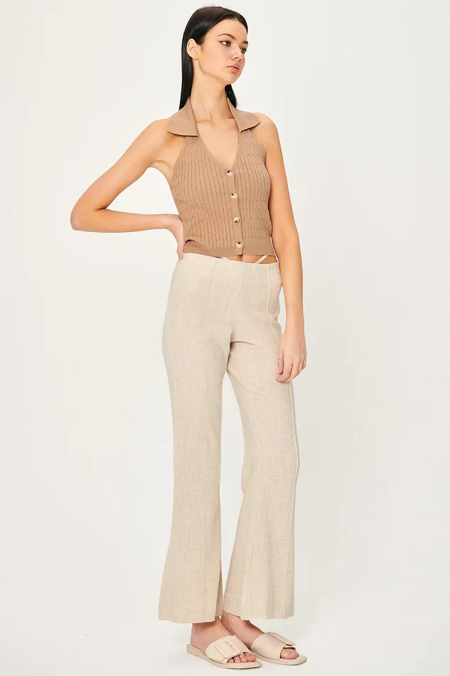 Storets Avery Knitted Halter Neck Top Women Tops