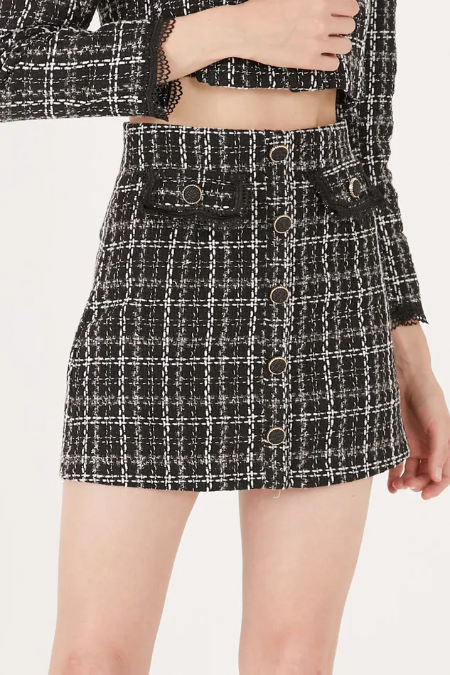 Storets Ayla Tweed Skort WLace Inset Women Skirts