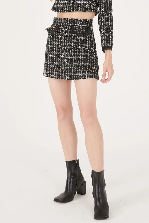 Storets Ayla Tweed Skort WLace Inset Women Skirts