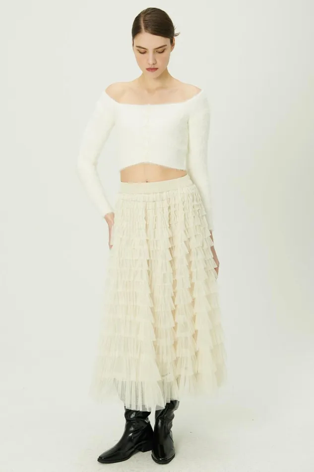 Storets Carmen Fuzzy Crop Cardigan Women Cardigan