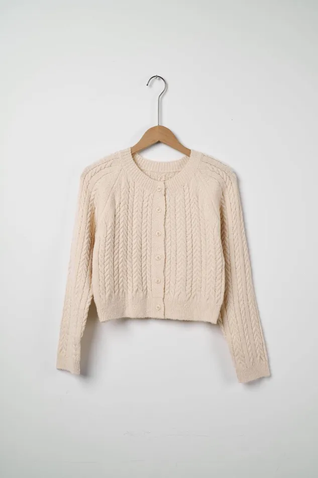 Storets Ellie Cable Knitted Cardigan Women Cardigan