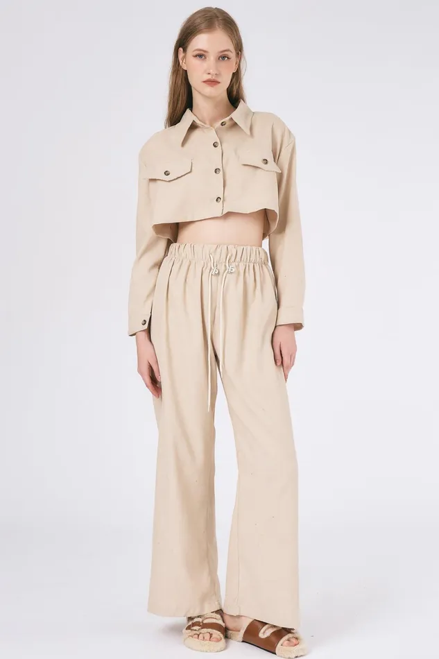 Storets Emery Cord Cropped JacketShirt Women Shirts and Blouses Storets Emery Cord Cropped JacketShirt Women Shirts and Blouses