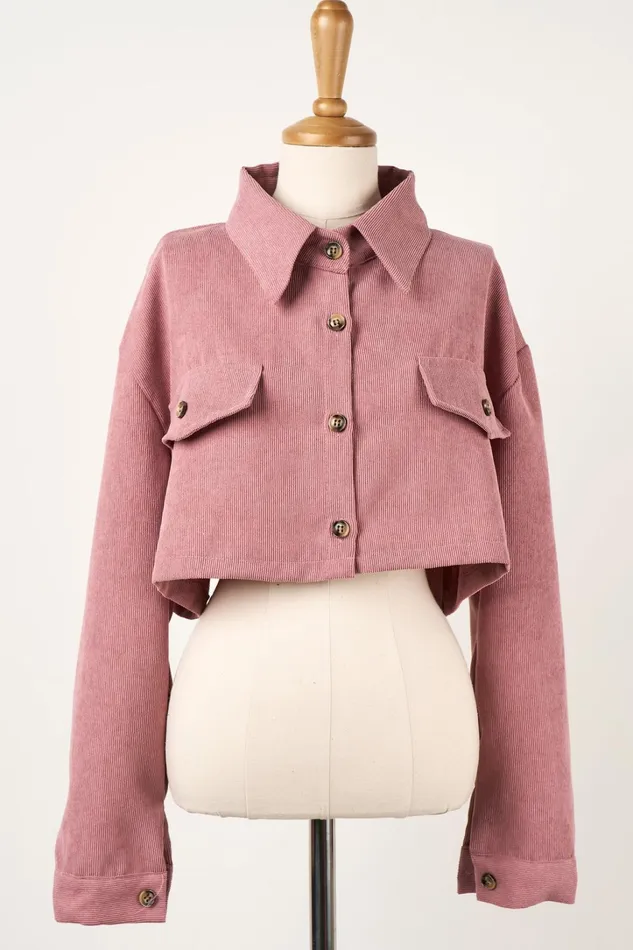 Storets Emery Cord Cropped JacketShirt Women Shirts and Blouses Storets Emery Cord Cropped JacketShirt Women Shirts and Blouses