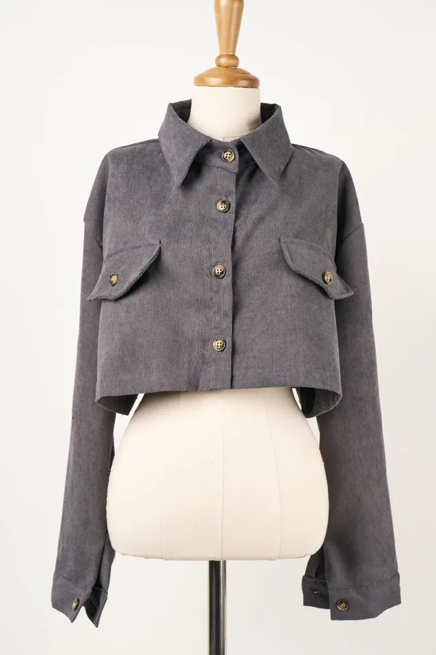 Storets Emery Cord Cropped JacketShirt Women Shirts and Blouses Storets Emery Cord Cropped JacketShirt Women Shirts and Blouses