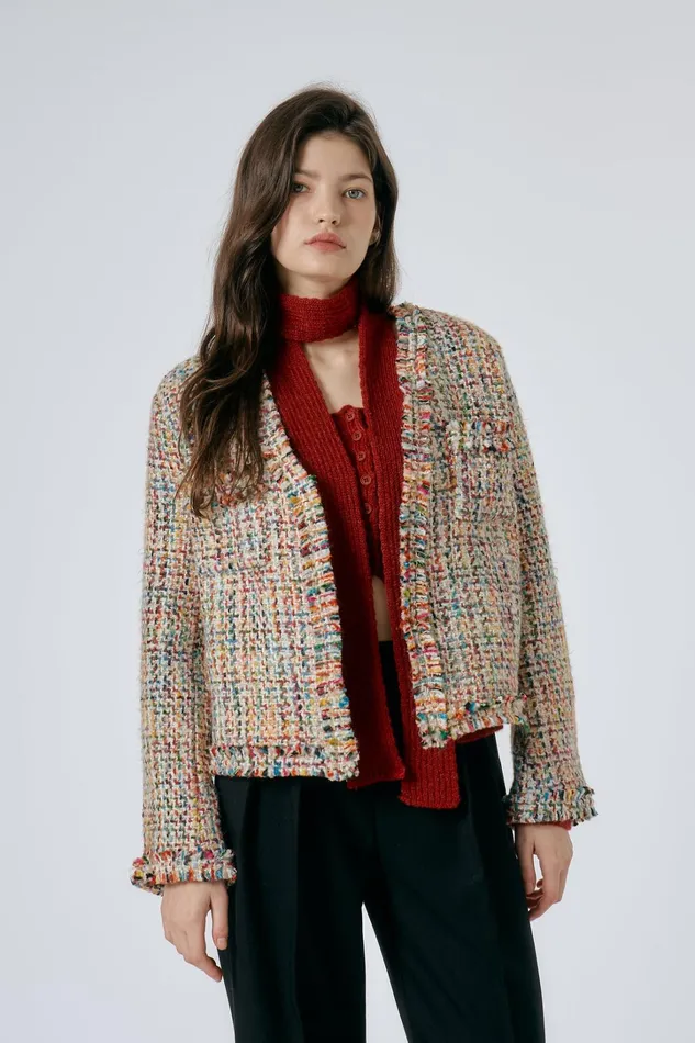 Storets Emily Tweed Jacket Women Jackets and Coats Storets Emily Tweed Jacket Women Jackets and Coats
