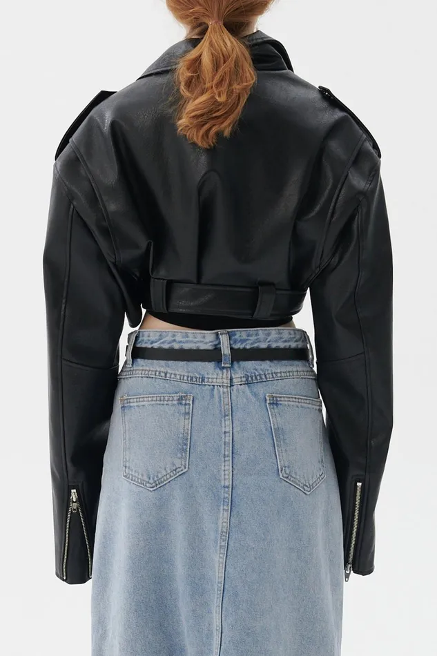 Storets Emma Cropped Rider Jacket Women Jackets and Coats Storets Emma Cropped Rider Jacket Women Jackets and Coats