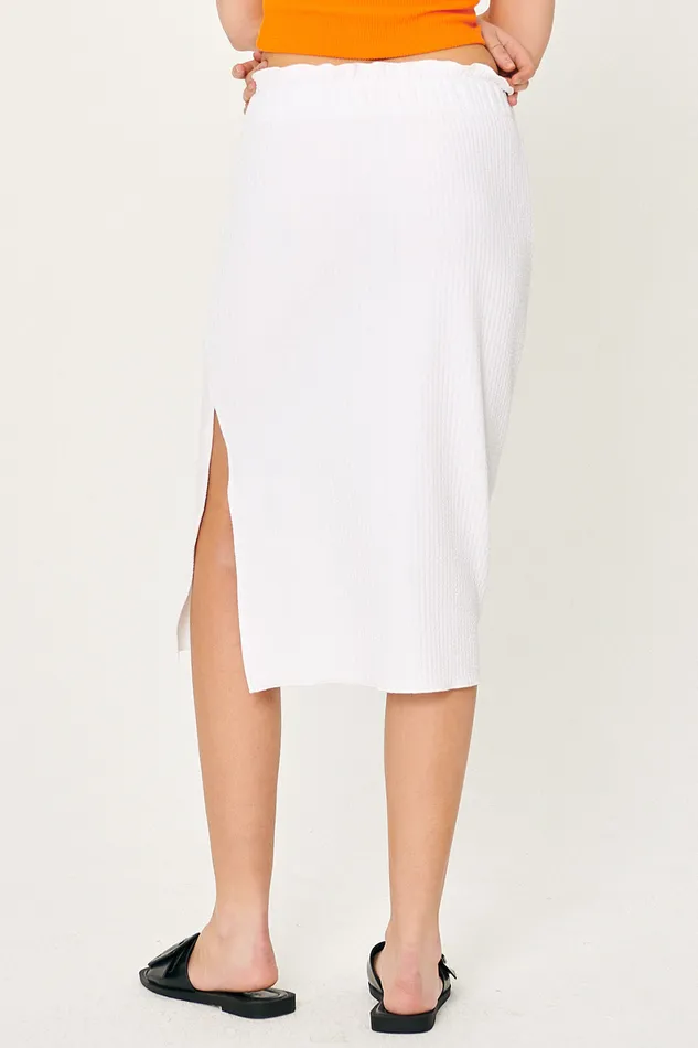 Storets Gabriela Lettuce Hem Midi Skirt Women Skirts