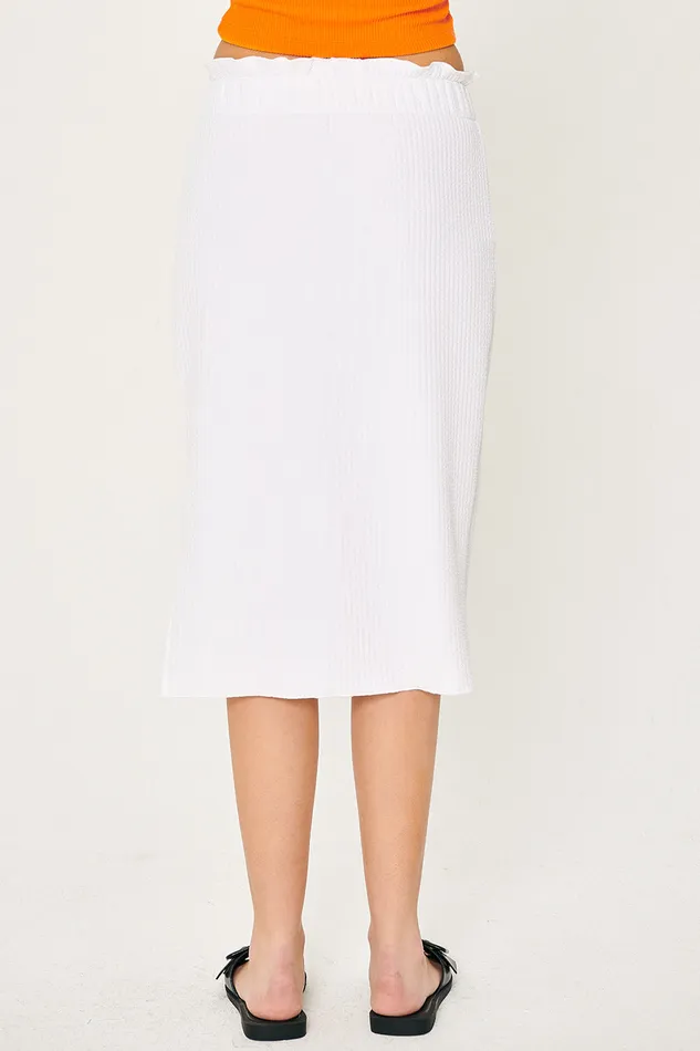 Storets Gabriela Lettuce Hem Midi Skirt Women Skirts