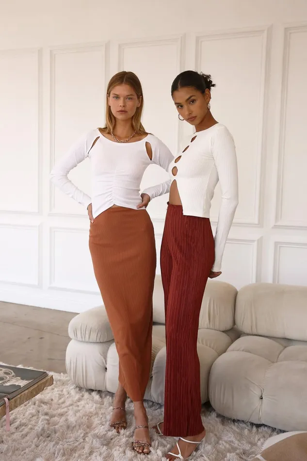 Storets Jade Ribbed Skirt WString Women Sweaters and Knitwears