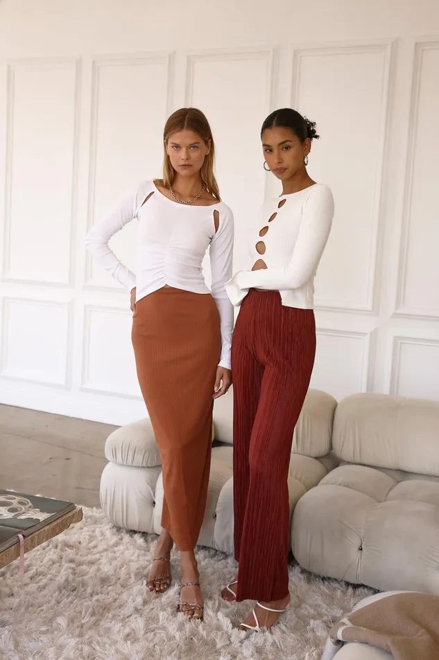 Storets Jade Ribbed Skirt WString Women Sweaters and Knitwears