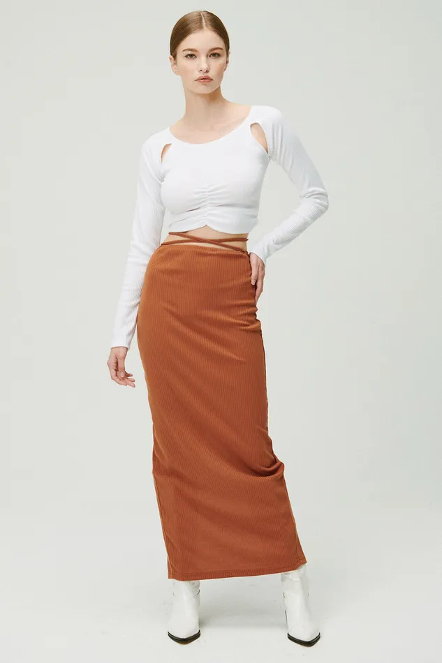 Storets Jade Ribbed Skirt WString Women Sweaters and Knitwears