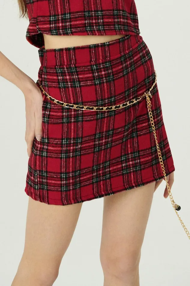 Storets Jasper Mini Skirt In Plaid Women Skirts