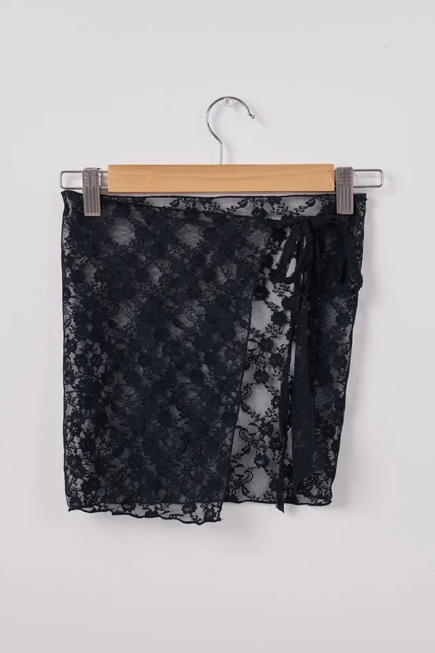 Storets Josh Lace Overlay Pleather Skirt Women Skirts