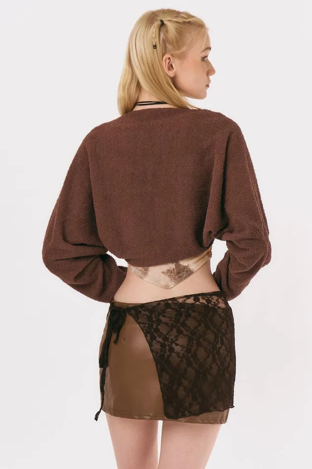 Storets Josh Lace Overlay Pleather Skirt Women Skirts