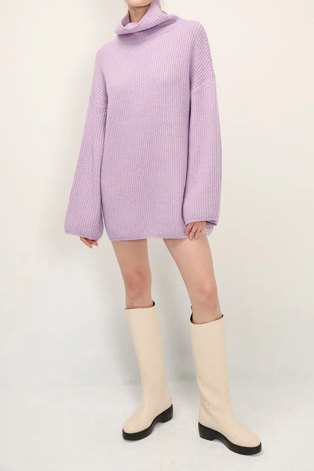 Storets Kinsley Turtle Neck Knit Dress Women Mini Dresses