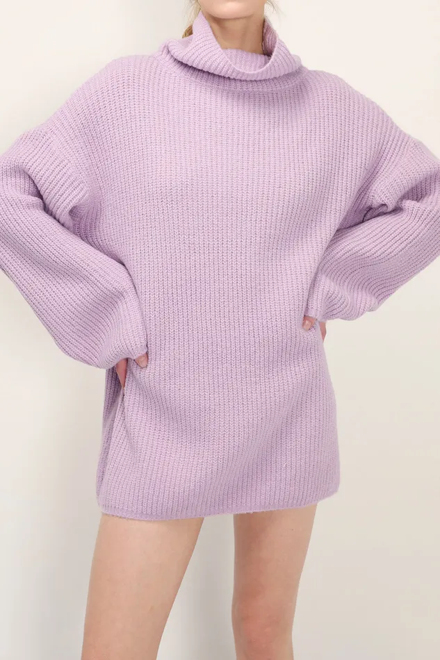 Storets Kinsley Turtle Neck Knit Dress Women Mini Dresses