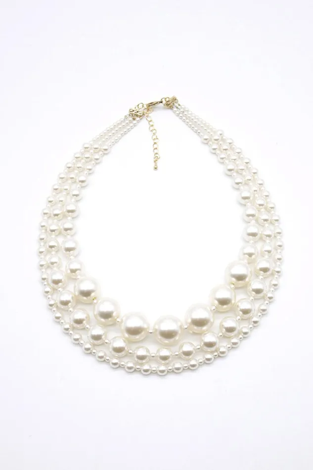 Storets Layered Faux Pearl Necklace Women Jewelry