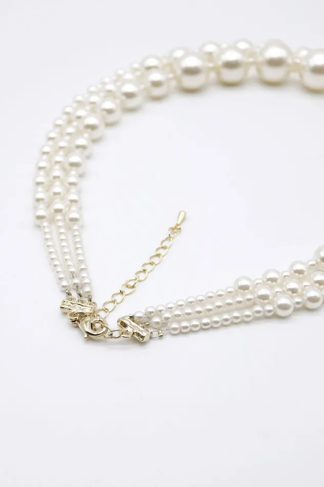 Storets Layered Faux Pearl Necklace Women Jewelry