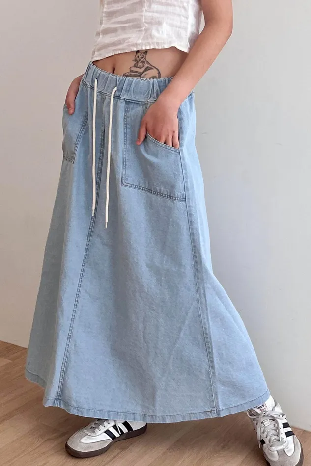 Storets Layla Maxi Denim Skirt Women Jeans
