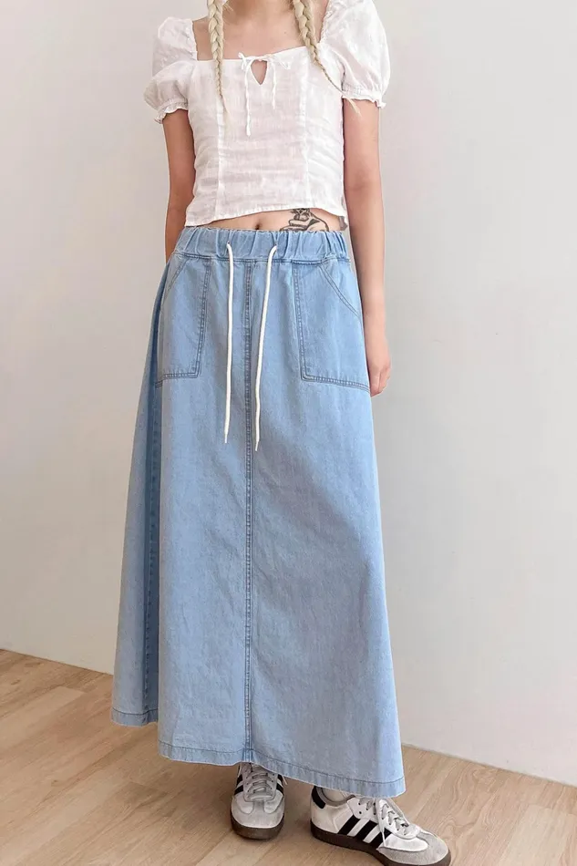Storets Layla Maxi Denim Skirt Women Jeans Storets Layla Maxi Denim Skirt Women Jeans