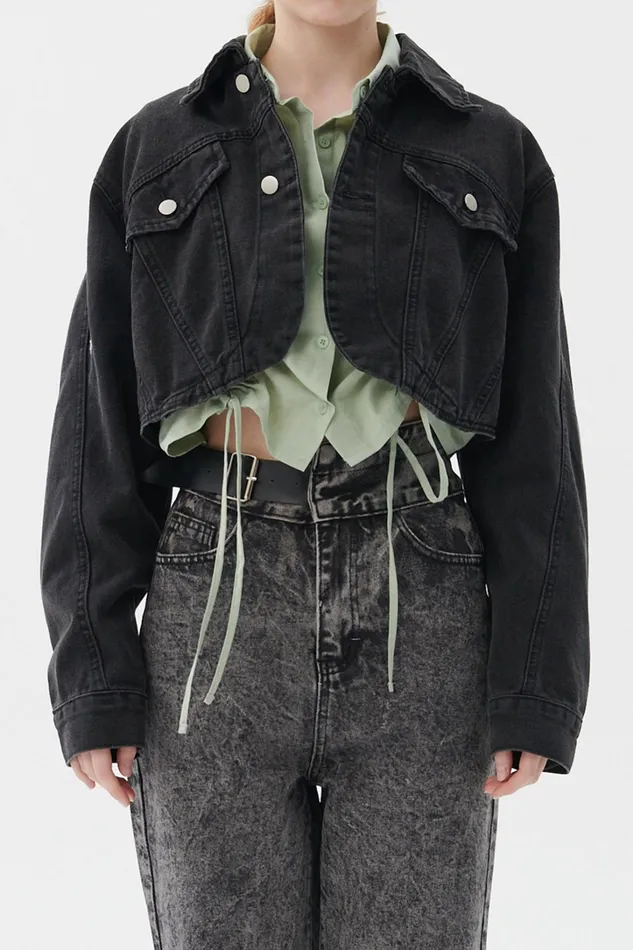 Storets Lindsey Denim Cropped Jacket Women Crop Tops Storets Lindsey Denim Cropped Jacket Women Crop Tops
