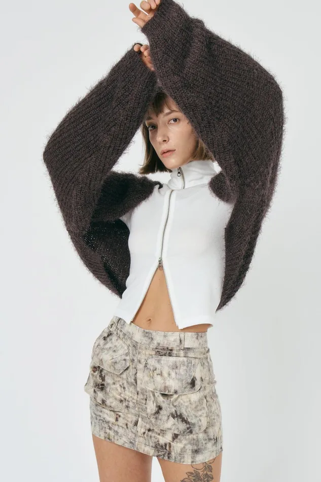 Storets Lisa Fuzzy Bolero Cardi Women Sweaters and Knitwears