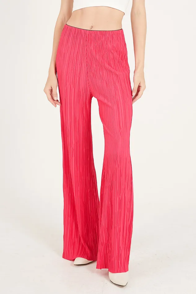 Storets Maria Flared Leg Plisse Pants Women Trousers