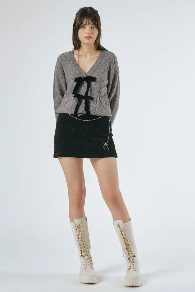 Storets Marley Sweater Jacket WBows Women Jackets and Coats Storets Marley Sweater Jacket WBows Women Jackets and Coats