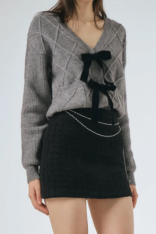 Storets Marley Sweater Jacket WBows Women Jackets and Coats Storets Marley Sweater Jacket WBows Women Jackets and Coats