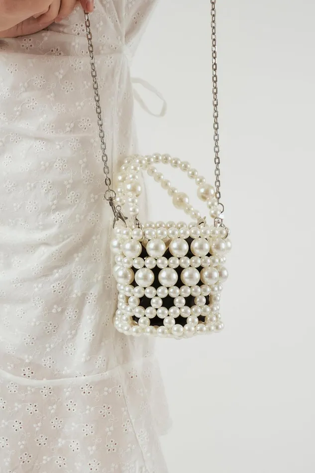Storets Petite Faux Pearl Purse Women Bags
