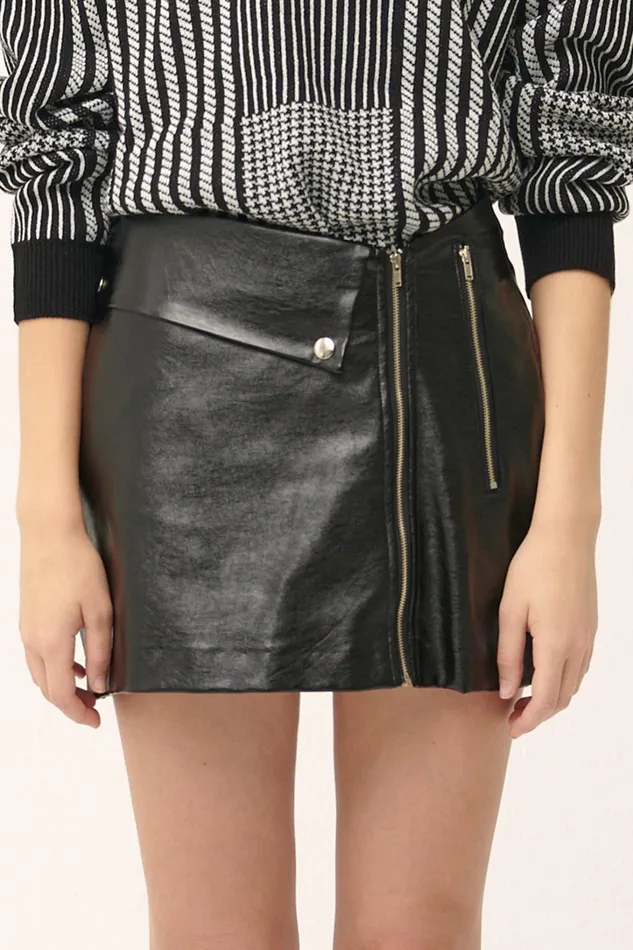 Storets Rae Asymmetric Pleather Skirt Women Skirts
