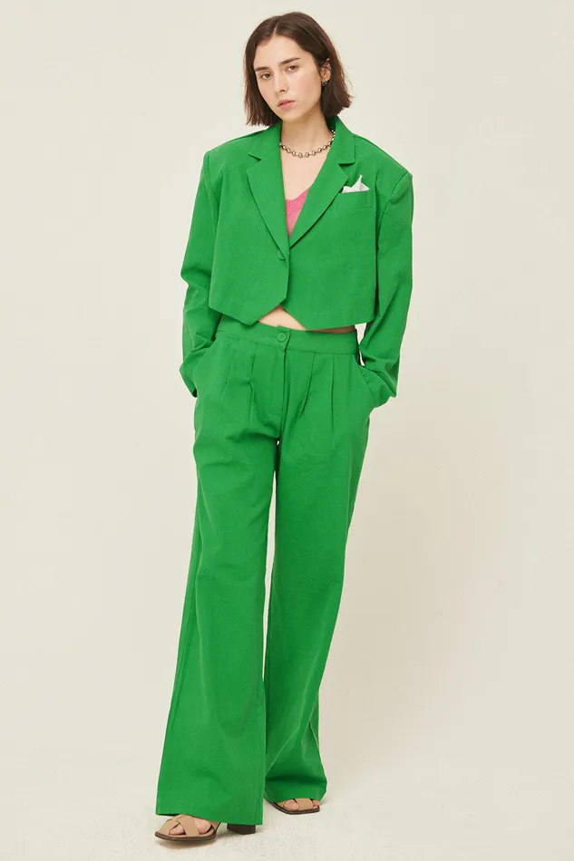 Storets Sabrina Cropped Handkerchief Blazer Women Blazer