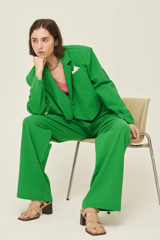 Storets Sabrina Cropped Handkerchief Blazer Women Blazer