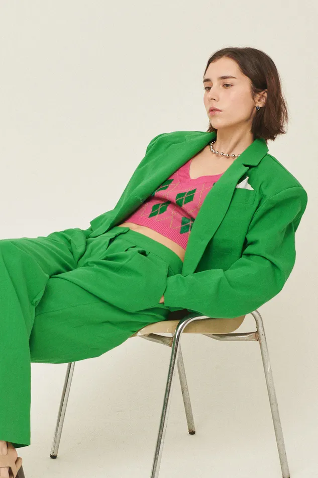 Storets Sabrina Cropped Handkerchief Blazer Women Blazer