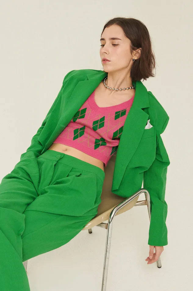 Storets Sabrina Cropped Handkerchief Blazer Women Blazer