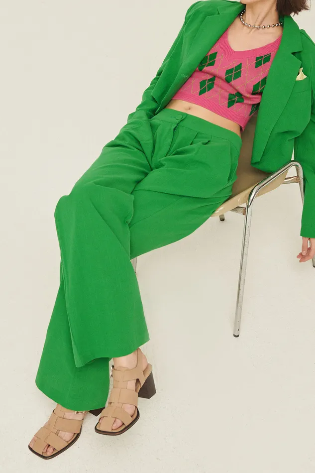 Storets Sabrina Pintucked Wide Pants Women Trousers