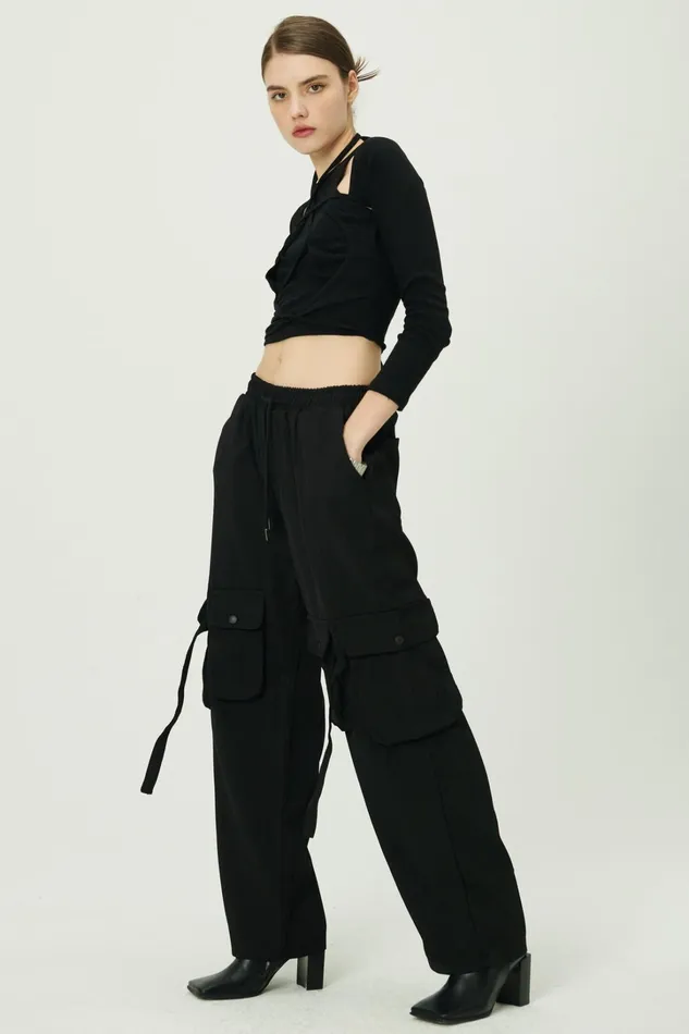 Storets Sandra Drawstring Utility Cargo Pants Women Trousers Storets Sandra Drawstring Utility Cargo Pants Women Trousers