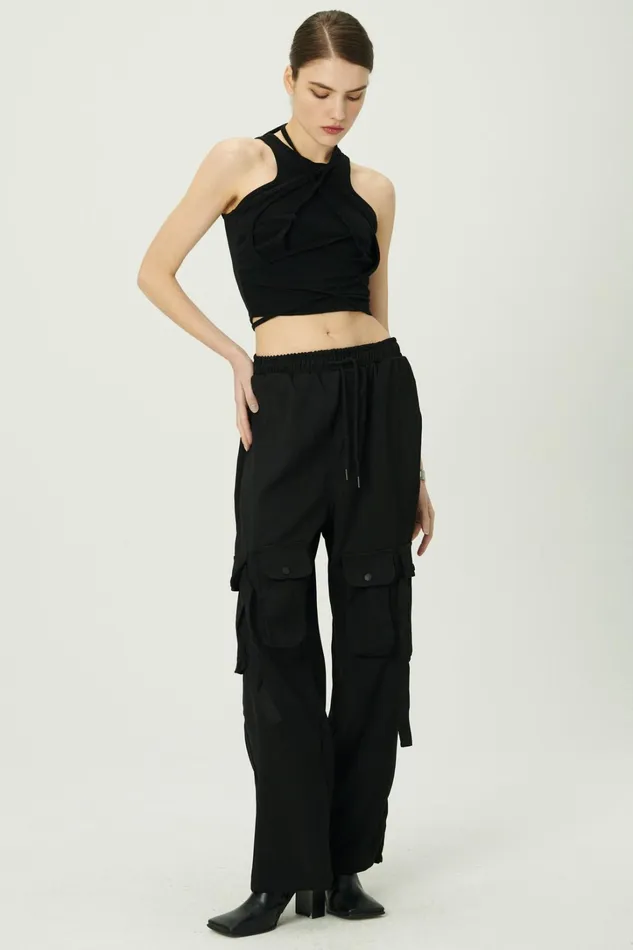 Storets Sandra Drawstring Utility Cargo Pants Women Trousers Storets Sandra Drawstring Utility Cargo Pants Women Trousers