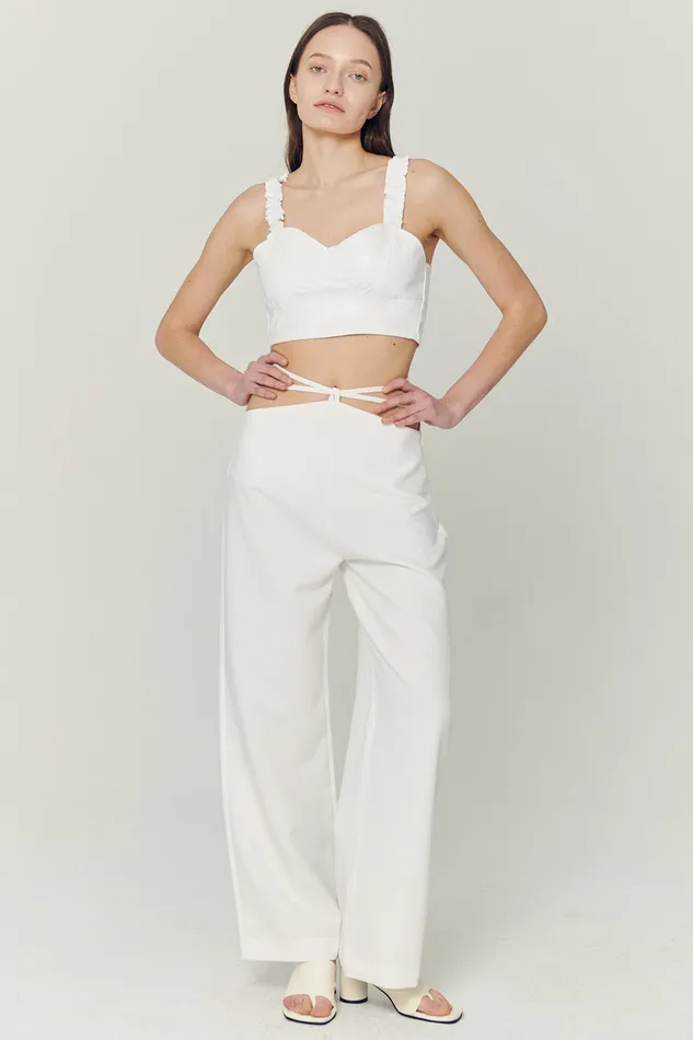 Storets Thea Wide Leg String Pants Women Trousers